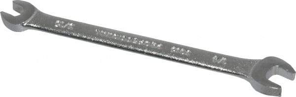 Proto - 3/16" x 1/4" Standard Open End Wrench - 3-7/8" OAL, Double End, Satin Finish, 15° Head Angle - All Tool & Supply