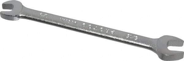 Proto - 1/4" x 5/16" Standard Open End Wrench - 4-1/2" OAL, Double End, Satin Finish, 15° Head Angle - All Tool & Supply