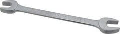 Proto - 16mm x 17mm Standard Open End Wrench - 8-1/8" OAL, Double End, Satin Finish, 15° Head Angle - All Tool & Supply