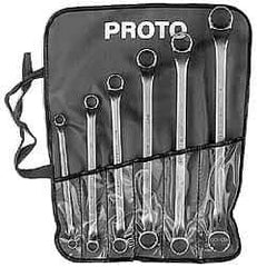 Proto - 6 Piece, 3/8" x 7/16" to 15/16" x 1", 12 Point Box End Wrench Set - Inch Measurement Standard, Satin Finish - All Tool & Supply