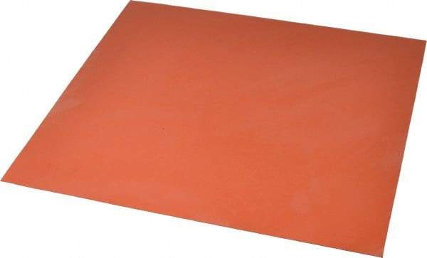 Made in USA - 12" Long, 12" Wide, 0.031" Thick, Silicone Rubber Foam Sheet - 45 to 55 Durometer, Orange-Red, -60 to 600°F, 650 psi Tensile Strength, Plain Backing, Stock Length - All Tool & Supply