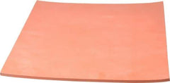 Made in USA - 12" Long, 12" Wide, 1/4" Thick, Silicone Rubber Foam Sheet - 45 to 55 Durometer, Orange-Red, -60 to 600°F, 650 psi Tensile Strength, Plain Backing, Stock Length - All Tool & Supply