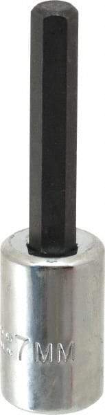 Proto - 3/8" Drive, 7mm Hex Bit Socket - 2-5/8" OAL, 1-5/8" Bit Length - All Tool & Supply