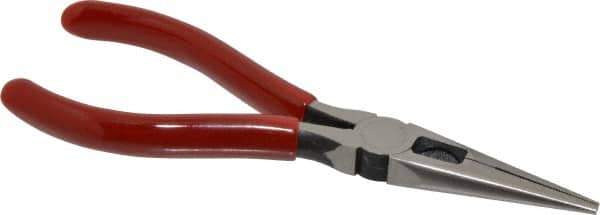 Proto - 6-5/8" OAL, 1-7/8" Jaw Length x 11/16" Jaw Width, Long Nose Side Cutting Chain Nose Pliers - Serrated Jaw, Standard Head, Plastisol Handles - All Tool & Supply