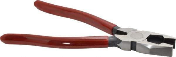 Proto - 8-5/8" OAL, 1-1/2" Jaw Length x 1-3/16" Jaw Width, Linesman's Pliers - Standard Jaw, Flat Nose Head, Plastisol Handles - All Tool & Supply