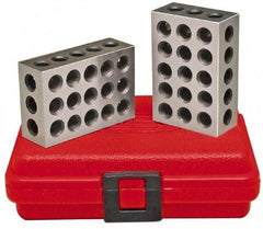 SPI - 0.0003 Squareness Per Inch, Hardened Steel, 2-3-4 Block with 23 Hole Setup Block - 3/8 - 16 Inch Tapped Hole Size, 55-60 Rc Hardness, Sold As Matched Pair - All Tool & Supply