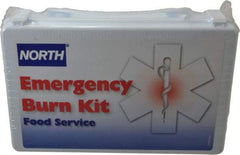 North - 8 Piece, 1 Person, Burn Aid First Aid Kit - 5-1/8" Wide x 2-3/4" Deep x 8" High, Plastic Case - All Tool & Supply