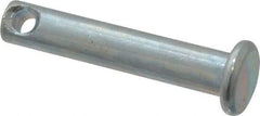 Made in USA - 3/16" Pin Diam, 1" OAL, Standard Clevis Pin - 3/32" Hole, 29/32" Usable Length, Zinc-Plated Steel - All Tool & Supply