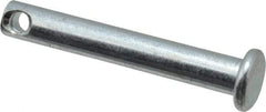 Made in USA - 1/4" Pin Diam, 51/64" OAL, Standard Clevis Pin - 3/32" Hole, 45/64" Usable Length, Zinc-Plated Steel - All Tool & Supply