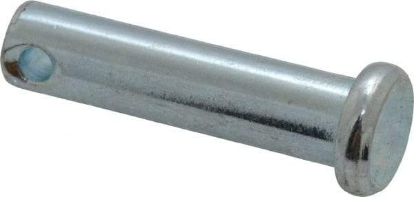 Made in USA - 1/4" Pin Diam, 1" OAL, Standard Clevis Pin - 3/32" Hole, 29/32" Usable Length, Zinc-Plated Steel - All Tool & Supply