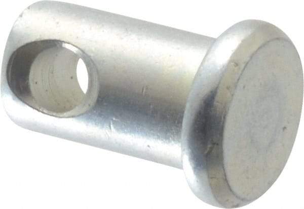 Made in USA - 5/16" Pin Diam, 1/2" OAL, Standard Clevis Pin - 9/64" Hole, 23/64" Usable Length, Zinc-Plated Steel - All Tool & Supply