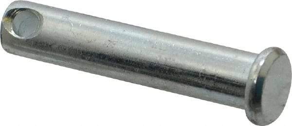 Made in USA - 5/16" Pin Diam, 1-1/2" OAL, Standard Clevis Pin - 9/64" Hole, 1-23/64" Usable Length, Zinc-Plated Steel - All Tool & Supply