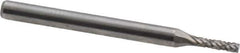 Atrax - 1/16" Cut Diam, 1/8" Shank Diam, Cylinder Head Double Cut Burr - Carbide, Flat End, 1/4" LOC, 1-1/2" OAL - All Tool & Supply