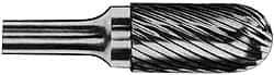 M.A. Ford - 3/32" Cut Diam, 1/8" Shank Diam, Cylinder with Radius Head Single Cut Burr - Carbide, Radius End, 7/16" LOC, 1-1/2" OAL - All Tool & Supply