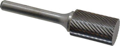 Atrax - 5/8" Cut Diam, 1/4" Shank Diam, Cylinder Head Single Cut Burr - Carbide, Flat End, 1" LOC, 2-3/4" OAL - All Tool & Supply