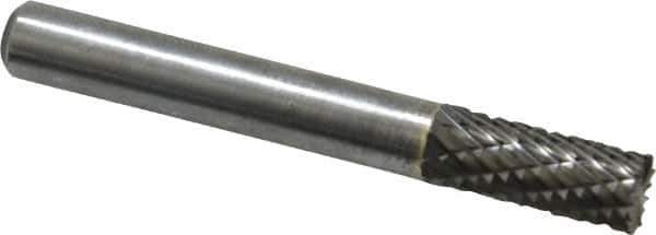 Atrax - 1/4" Cut Diam, 1/4" Shank Diam, Cylinder with End Cut Head Double Cut Burr - Carbide, End Cut End, 5/8" LOC, 2" OAL - All Tool & Supply