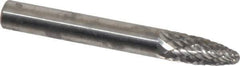 Atrax - 1/4" Cut Diam, 1/4" Shank Diam, Tree with Radius Head Double Cut Burr - Carbide, Radius End, 5/8" LOC, 2" OAL - All Tool & Supply