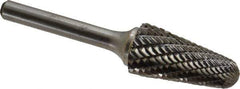 Atrax - 5/8" Cut Diam, 1/4" Shank Diam, Taper Head Double Cut Burr - Radius End, 1-5/16" LOC, 3-3/16" OAL - All Tool & Supply