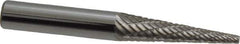 Atrax - 1/4" Cut Diam, 1/4" Shank Diam, Cone Head Double Cut Burr - Carbide, Point End, 1" LOC, 2" OAL - All Tool & Supply