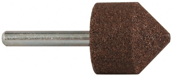 Grier Abrasives - 1-1/8" Head Diam x 1-1/8" Thickness, A13, Pointed Cylinder End, Aluminum Oxide Mounted Point - All Tool & Supply