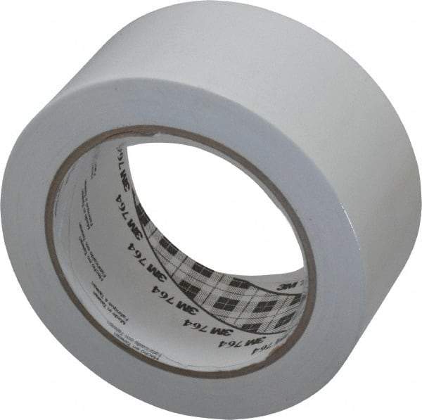 3M - White Solid Color Vinyl Tape - 2" Wide x 108' Long x 0.005" Thick, General Traffic - All Tool & Supply