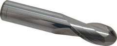 Atrax - 5/8" Diam, 1-1/4" LOC, 2 Flute Solid Carbide Ball End Mill - Uncoated, Single End, 3-1/2" OAL, 5/8" Shank Diam - All Tool & Supply