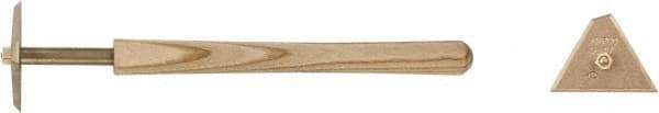 Ampco - Stiff Aluminum Bronze Alloy 3-Edge Scraper - 2-3/4" Blade Width x 4" Blade Length, Straight Handle - All Tool & Supply