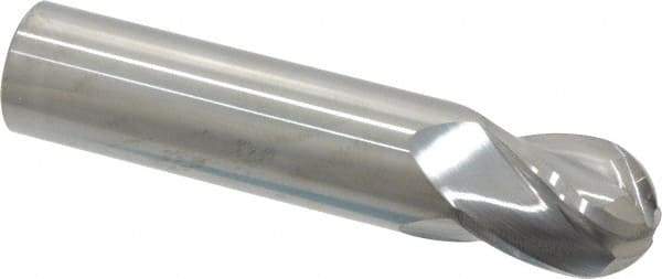 Atrax - 5/8" Diam, 3/4" LOC, 4 Flute Solid Carbide Ball End Mill - Uncoated, Single End, 3" OAL, 5/8" Shank Diam - All Tool & Supply