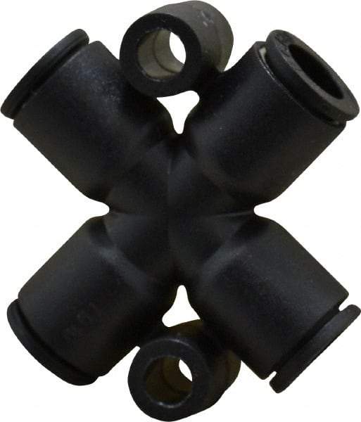 Legris - 1/4" Outside Diam, Nylon Push-to-Connect Tube Cross - 290 Max psi, Black - All Tool & Supply