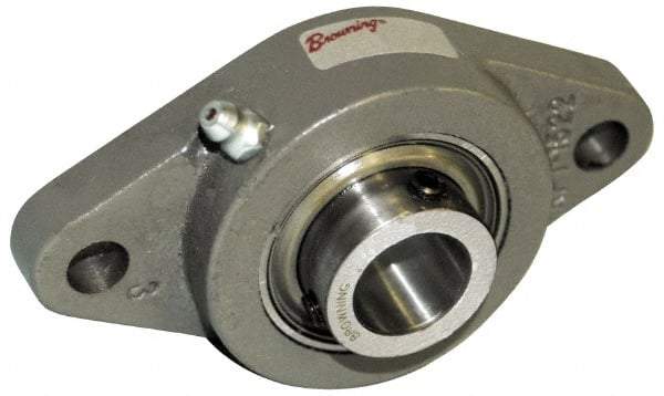 Browning - 1-1/4" ID, 6-1/8" OAL x 3-5/8" OAH 2-Bolt Flange Air Handling - 3,493 Lb Static Cap, 5,782 Lb Dyn Cap, 5-1/8" Btw Mnt Hole Ctrs, Cast Iron - All Tool & Supply