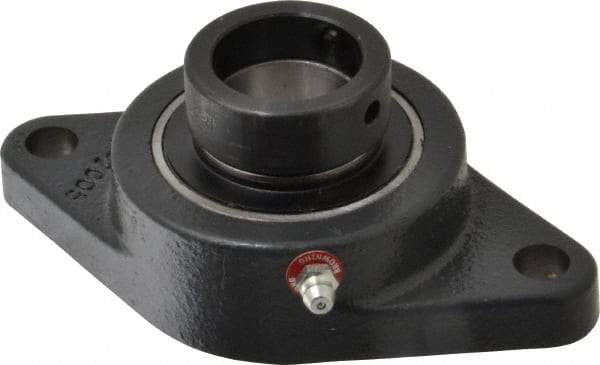 Browning - 1-1/4" ID, 5-9/16" OAL x 3-1/8" OAH 2-Bolt Flange - 2,567 Lb Static Cap, 4,381 Lb Dyn Cap, 4-19/32" Btw Mnt Hole Ctrs, Cast Iron - All Tool & Supply