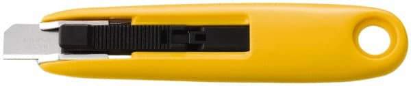 Olfa - Retractable Utility Knife - 1-15/16" Blade, Yellow & Silver Plastic Handle, 1 Blade Included - All Tool & Supply