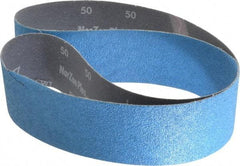 Norton - 2-1/2" Wide x 48" OAL, 50 Grit, Zirconia Alumina Abrasive Belt - Zirconia Alumina, Coarse, Coated, Y Weighted Cloth Backing, Dry, Series R821 - All Tool & Supply