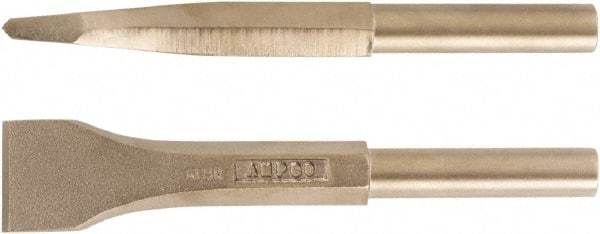 Ampco - 1-1/2" Head Width, 7-3/4" OAL, 3/4" Shank Diam, Scaling Chisel - Round Drive, Round Shank - All Tool & Supply