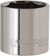 Paramount - 3/8" Drive, Standard Hand Socket - 6 Points, 1-3/16" OAL, Steel, Chrome Finish - All Tool & Supply