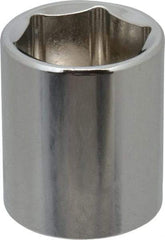 Paramount - 3/8" Drive, Standard Hand Socket - 6 Points, 1-3/16" OAL, Steel, Chrome Finish - All Tool & Supply