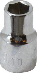 Paramount - 3/8" Drive, Standard Hand Socket - 6 Points, 1-3/16" OAL, Steel, Chrome Finish - All Tool & Supply