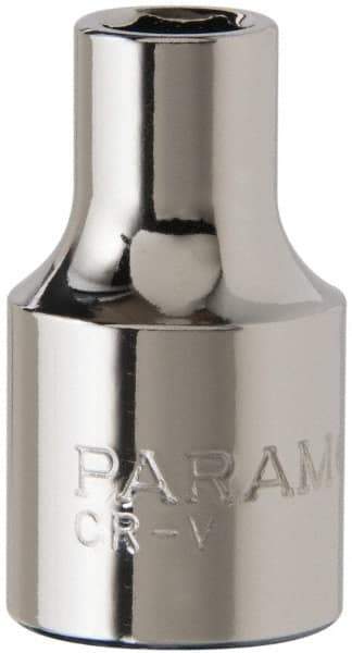 Paramount - 1/4", 3/8" Drive, Standard Hand Socket - 6 Points, 1-3/16" OAL, Steel, Chrome Finish - All Tool & Supply