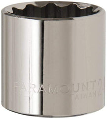 Paramount - 3/8" Drive, Standard Hand Socket - 12 Points, 1-3/16" OAL, Steel, Chrome Finish - All Tool & Supply