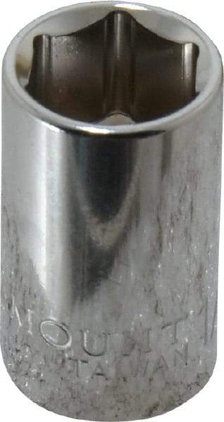 Paramount - 1/2", 3/8" Drive, Standard Hand Socket - 6 Points, 1-3/16" OAL, Steel, Chrome Finish - All Tool & Supply