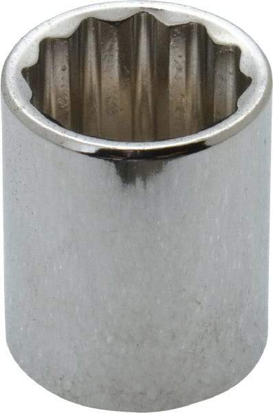 Paramount - 3/8" Drive, Standard Hand Socket - 12 Points, 1-3/16" OAL, Steel, Chrome Finish - All Tool & Supply