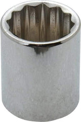 Paramount - 3/8" Drive, Standard Hand Socket - 12 Points, 1-3/16" OAL, Steel, Chrome Finish - All Tool & Supply