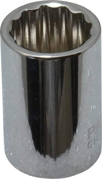 Paramount - 3/8" Drive, Standard Hand Socket - 12 Points, 1-3/16" OAL, Steel, Chrome Finish - All Tool & Supply