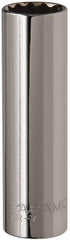 Paramount - 1/2" Drive, Deep Hand Socket - 12 Points, 3-3/32" OAL, Steel, Chrome Finish - All Tool & Supply