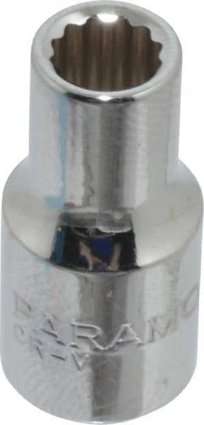 Paramount - 7/32", 1/4" Drive, Standard Hand Socket - 12 Points, 15/16" OAL, Steel, Chrome Finish - All Tool & Supply