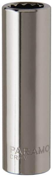 Paramount - 3/8", 1/4" Drive, Deep Hand Socket - 12 Points, 1-15/16" OAL, Steel, Chrome Finish - All Tool & Supply