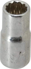 Paramount - 9/32", 1/4" Drive, Standard Hand Socket - 12 Points, 15/16" OAL, Steel, Chrome Finish - All Tool & Supply