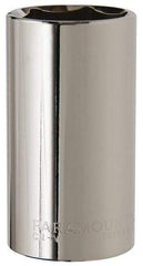 Paramount - 1-1/4", 1/2" Drive, Deep Hand Socket - 6 Points, 3-1/4" OAL, Steel, Chrome Finish - All Tool & Supply