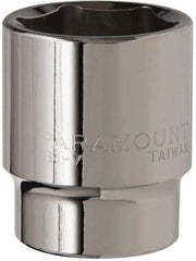 Paramount - 1/2" Drive, Standard Hand Socket - 6 Points, 1-1/2" OAL, Steel, Chrome Finish - All Tool & Supply