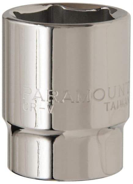 Paramount - 1/2" Drive, Standard Hand Socket - 6 Points, 1-1/2" OAL, Steel, Chrome Finish - All Tool & Supply